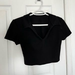 Crop Knit Black tee